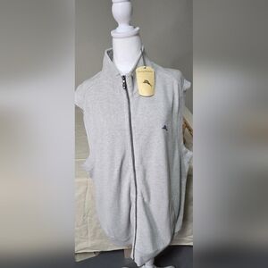 New Tommy Bahama Mens Xl Gray Zip-Up Vest